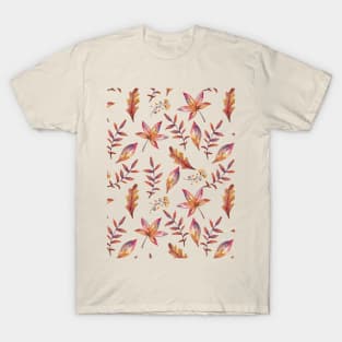 All The Leaves Are Brown Autumn Fall Pattern T-Shirt